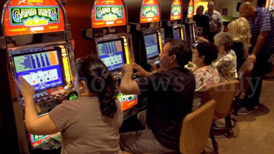 Video Poker Tournament in Casino People Playing Video Poker Tournament