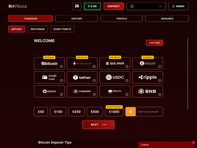 BoVegas Casino 21.05.2024. Bank