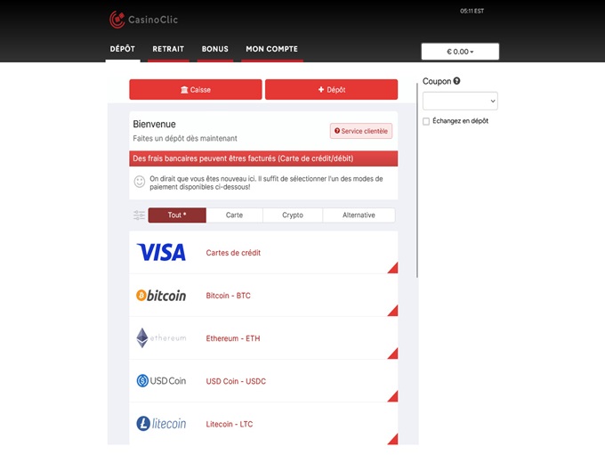 CasinoClic 24.11.2023. Bank