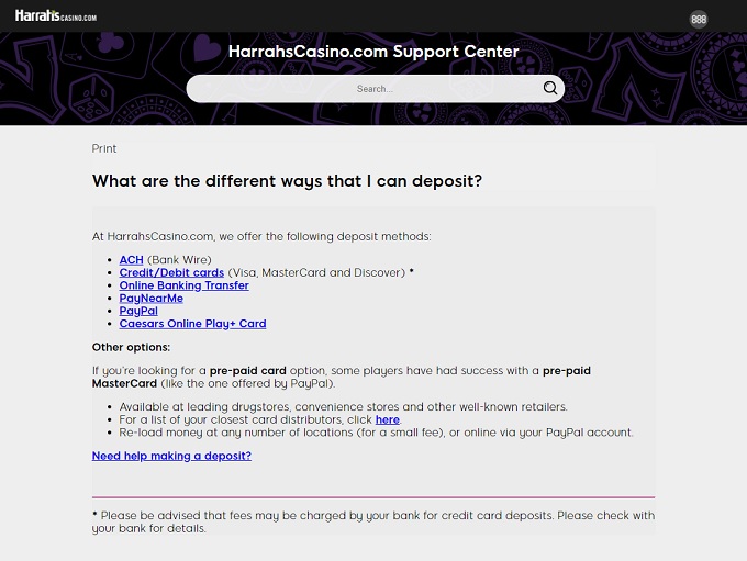 HarrahsCasino.com 04.07.2023. Bank