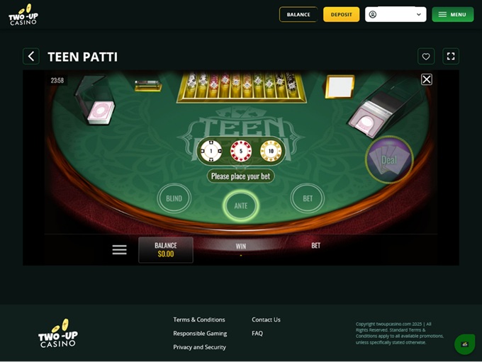 Two Up Casino 13.10.2025. Game 3