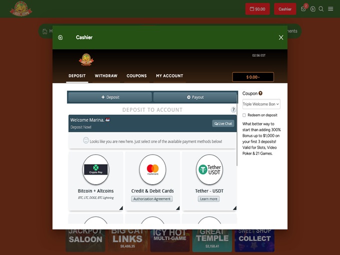 Lucky Hippo Casino 19.01.2024. Bank