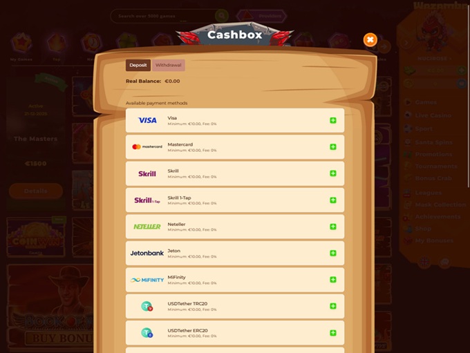 Wazamba 05.12.2025. Bank