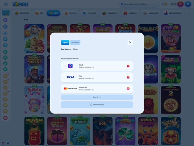 Nomini Casino 06.11.2025. bank