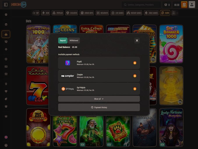 Neon54 Casino 16.09.2025. bank