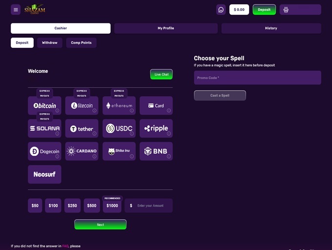 Shazam Casino 28.06.2024. Bank