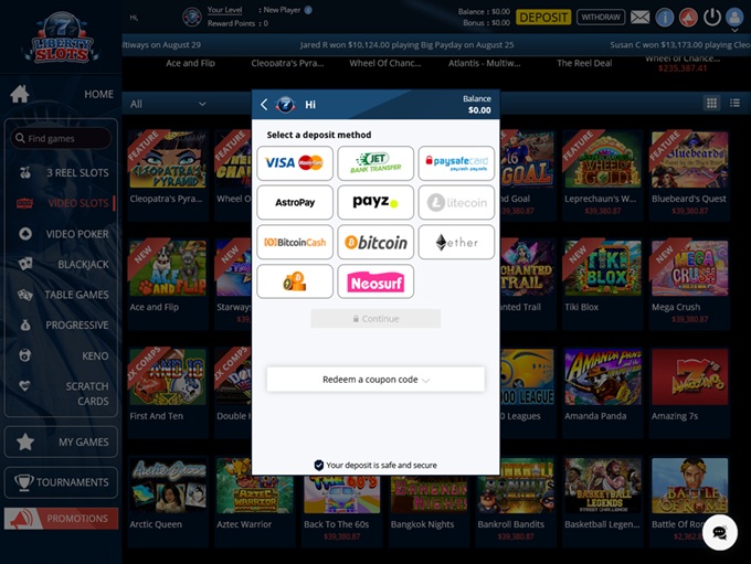 Liberty Slots Casino 16.09.2025. bank