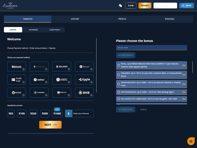 Exclusive Casino 10.03.2025. Cashier