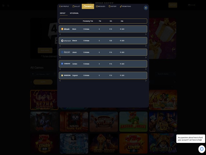 Vegas Crest Casino 18.04.2023. Bank