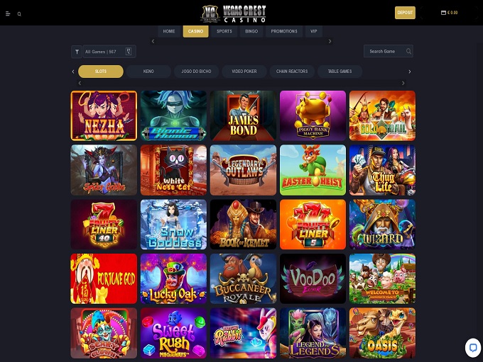 Vegas Crest Casino 18.04.2023. Lobby